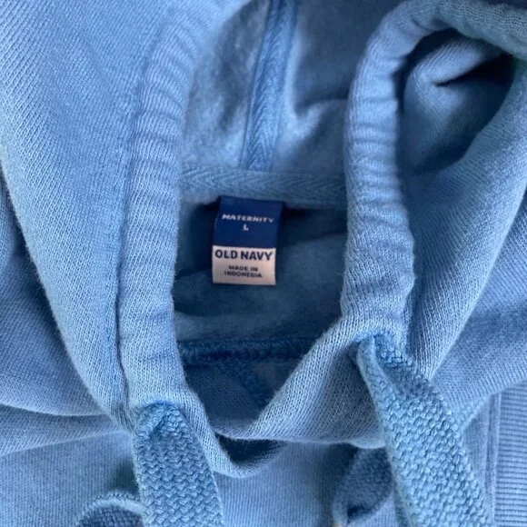 Old Navy Maternity Cross-Front Nursing Blue Cotton Blend Pullover Hoodie Large - Picture 5 of 6